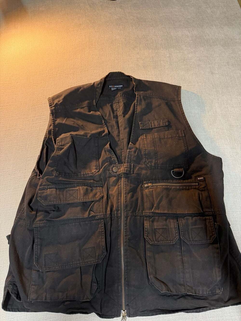 5.11 Tactical Series Men's Black Cotton Multi-Pocket Utility Fishing Hiking Vest